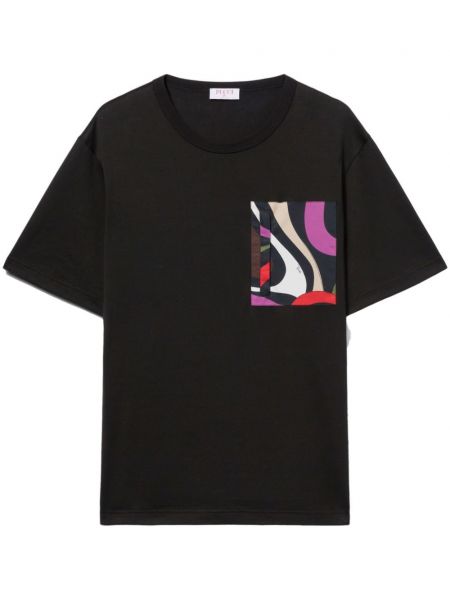 Kokvilnas t-krekls ar apdruku Pucci melns