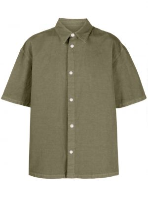 Lniane koszula z krótkim rękawkiem Heron Preston - zielony
