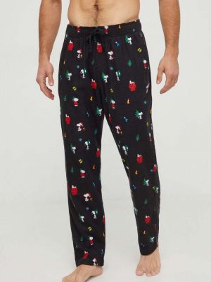 Pidžama s printom Hollister Co. crna
