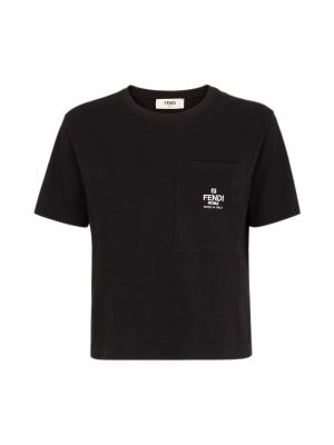 Koszulka z krótkim rękawem Fendi czarna