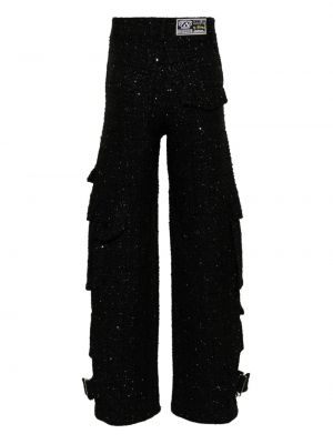 Pantalon large en tweed Gcds noir
