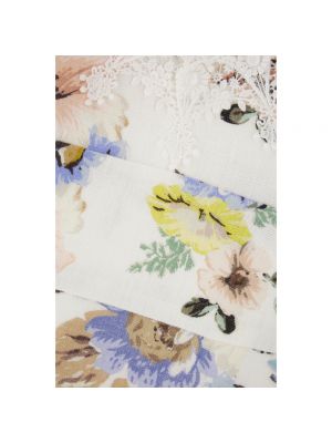 Falda midi de flores con estampado de encaje Zimmermann blanco