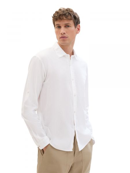Rifľová košeľa Tom Tailor Denim biela