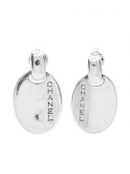 Naušnice Chanel Pre-owned srebrena