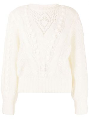 Пуловер с кръгло деколте Twinset бяло