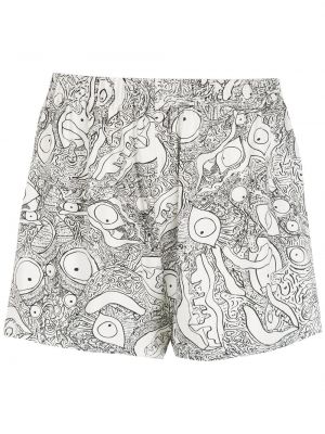 Pantalones cortos con estampado abstracto Amir Slama blanco