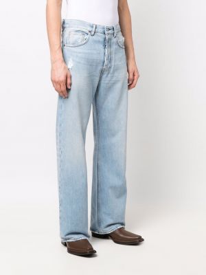Straight fit džíny s oděrkami Acne Studios modré