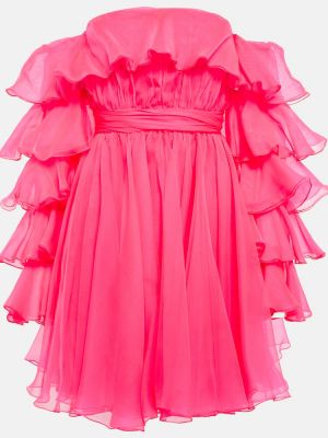 Копринена рокля Giambattista Valli розово