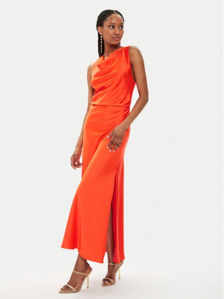 Коктейлна рокля slim Imperial оранжево