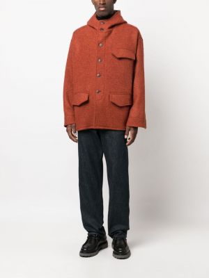 Pletený kabát s kapucí Costumein oranžový