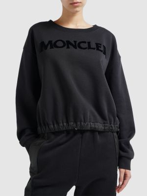 Bluza dresowa bawełniana Moncler czarna