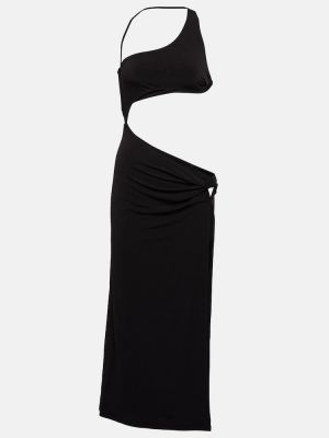 Robe mi-longue asymétrique Bananhot noir