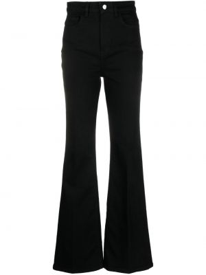 Zvonové džíny s vysokým pasem s knoflíky Theory - černá