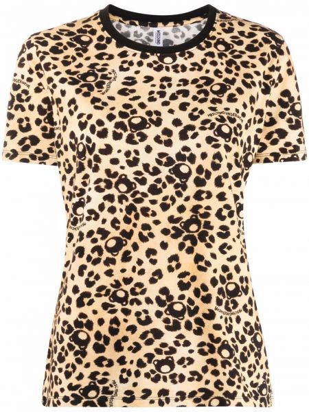 Camiseta con estampado leopardo Moschino