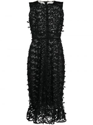 Csipkés virágos estélyi ruha Cynthia Rowley fekete