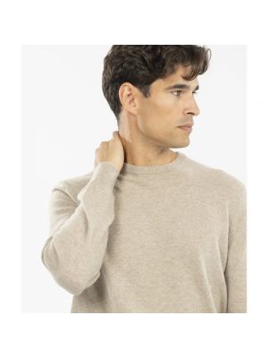 Jersey de tela jersey con estampado de cachemira de cuello redondo Ermenegildo Zegna beige
