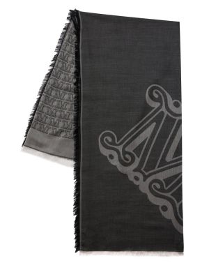 Памучен копринен шал Max Mara черно