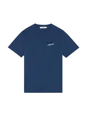Мини-футболка Maison Kitsuné с рукописным текстом синяя
