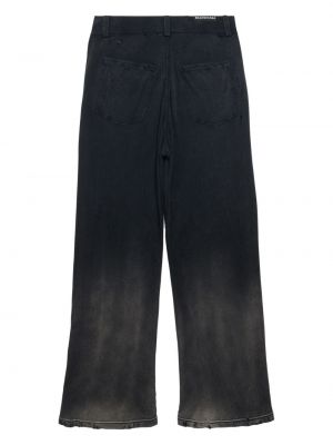 Manšestrové rovné kalhoty s oděrkami Balenciaga černé