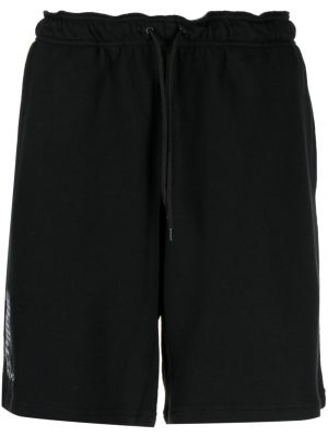 Shorts de sport en coton à imprimé Yohji Yamamoto noir