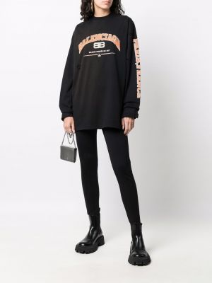 Jersey pullover mit print Balenciaga schwarz