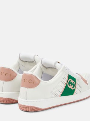 Sneakersy skórzane Gucci Screener białe