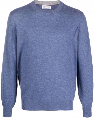 Jersey de cachemir de tela jersey con estampado de cachemira Brunello Cucinelli azul