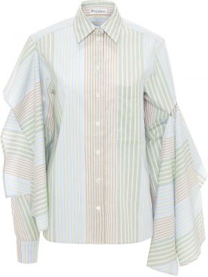 Drapiruota medvilninė marškiniai Jw Anderson žalia