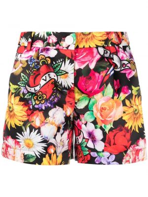 Kratke hlače s cvetličnim vzorcem s potiskom Philipp Plein črna