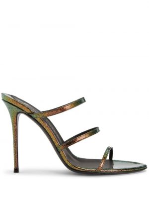 Kožené sandály Giuseppe Zanotti zelené