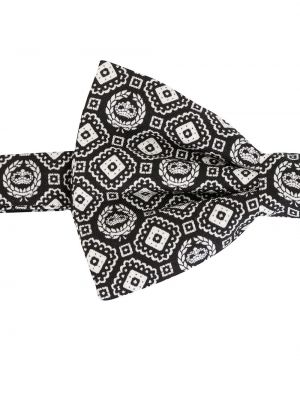 Cravate à imprimé à motif géométrique Dolce & Gabbana noir