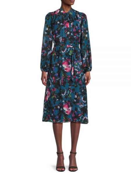 Платье миди в цветочек с принтом Donna Ricco