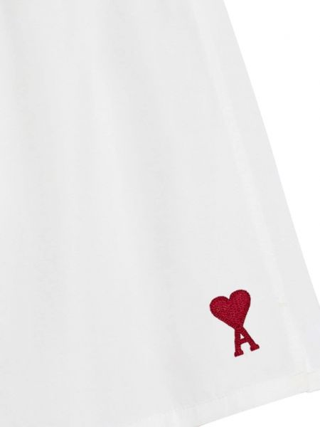 Chemise en coton de motif coeur Ami Paris blanc