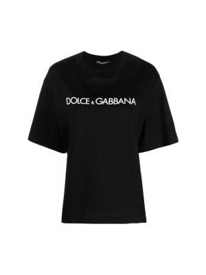 Jersey top aus baumwoll Dolce & Gabbana schwarz