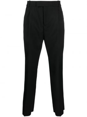 Vlněné rovné kalhoty Alexander Mcqueen černé