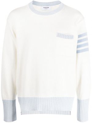 Памучен пуловер Thom Browne бяло