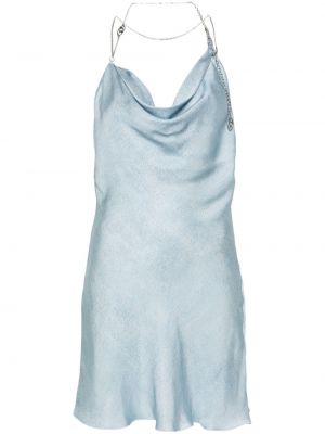 Сатенена мини рокля Diesel синьо