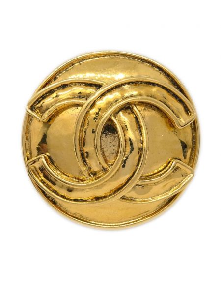 Broša ar pogām Chanel Pre-owned zelts