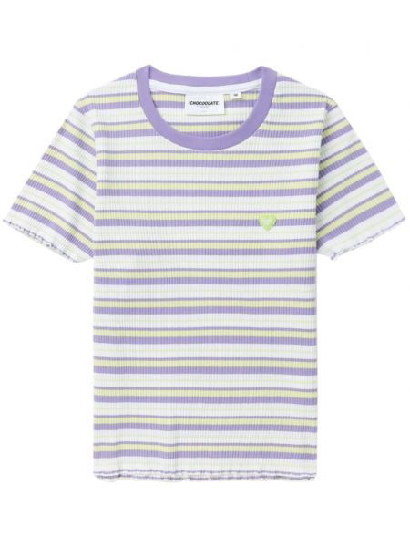T-shirt à rayures en tricot Chocoolate violet