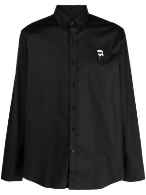 Pérová košeľa Karl Lagerfeld čierna