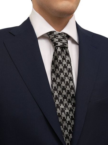 Шелковый галстук Tom Ford серый