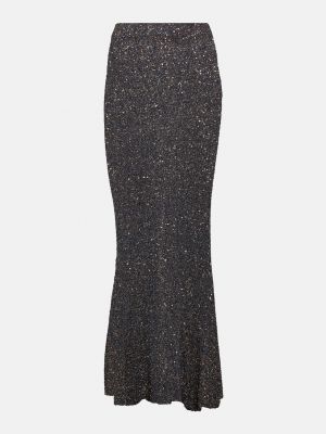 Длинная юбка с пайетками Balenciaga черная