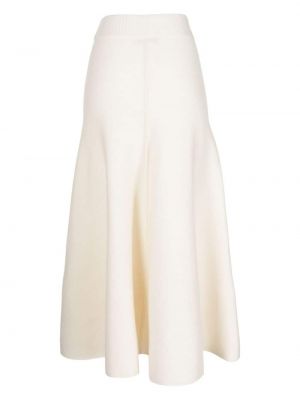 Kašmírové midi sukně Pringle Of Scotland bílé