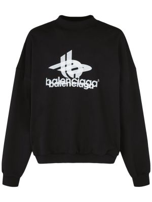 Kokvilnas sportiska stila džemperis Balenciaga melns