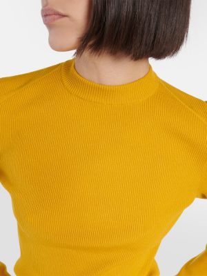 Вълнен пуловер Burberry жълто