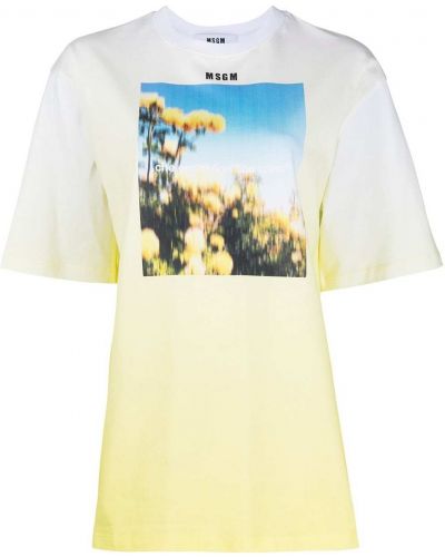 Camiseta con estampado Msgm amarillo
