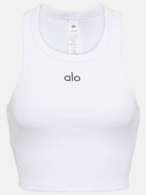 Tank top bawełniany Alo Yoga biały