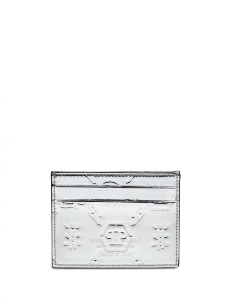 Kožená peněženka Philipp Plein stříbrná