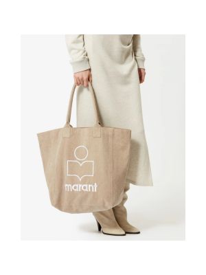 Shopper handtasche aus baumwoll Isabel Marant braun