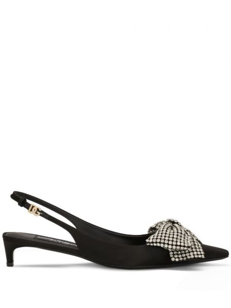 Slingback rusetilla Dolce & Gabbana musta